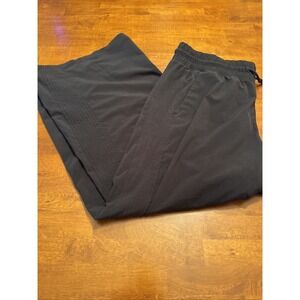 Athleta Womens Pants Size 10 Avenue Black Pull On Drawstring Cropped Wide Leg
